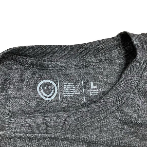 NEFF T-Shirt Men’s L Grey Logo Spellout Cotton Short Sleeve Trippy Charcoal - Picture 3 of 7